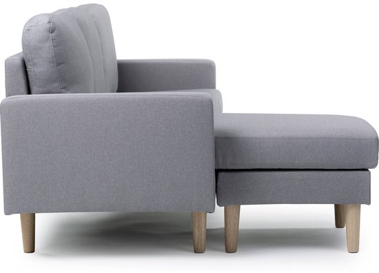Canapé d'angle réversible en tissu "Gabby" - 3 places - Gris clair