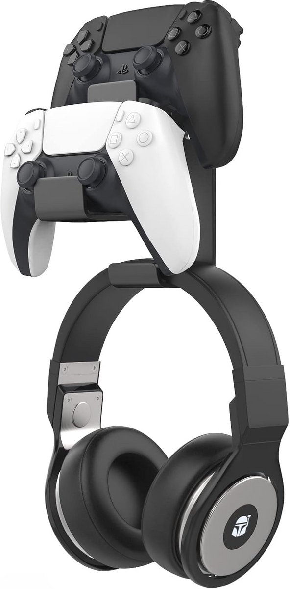 Gamepad Controllerhouder en Hoofdtelefoonhanger voor Universele Consoles en PC - Zwart