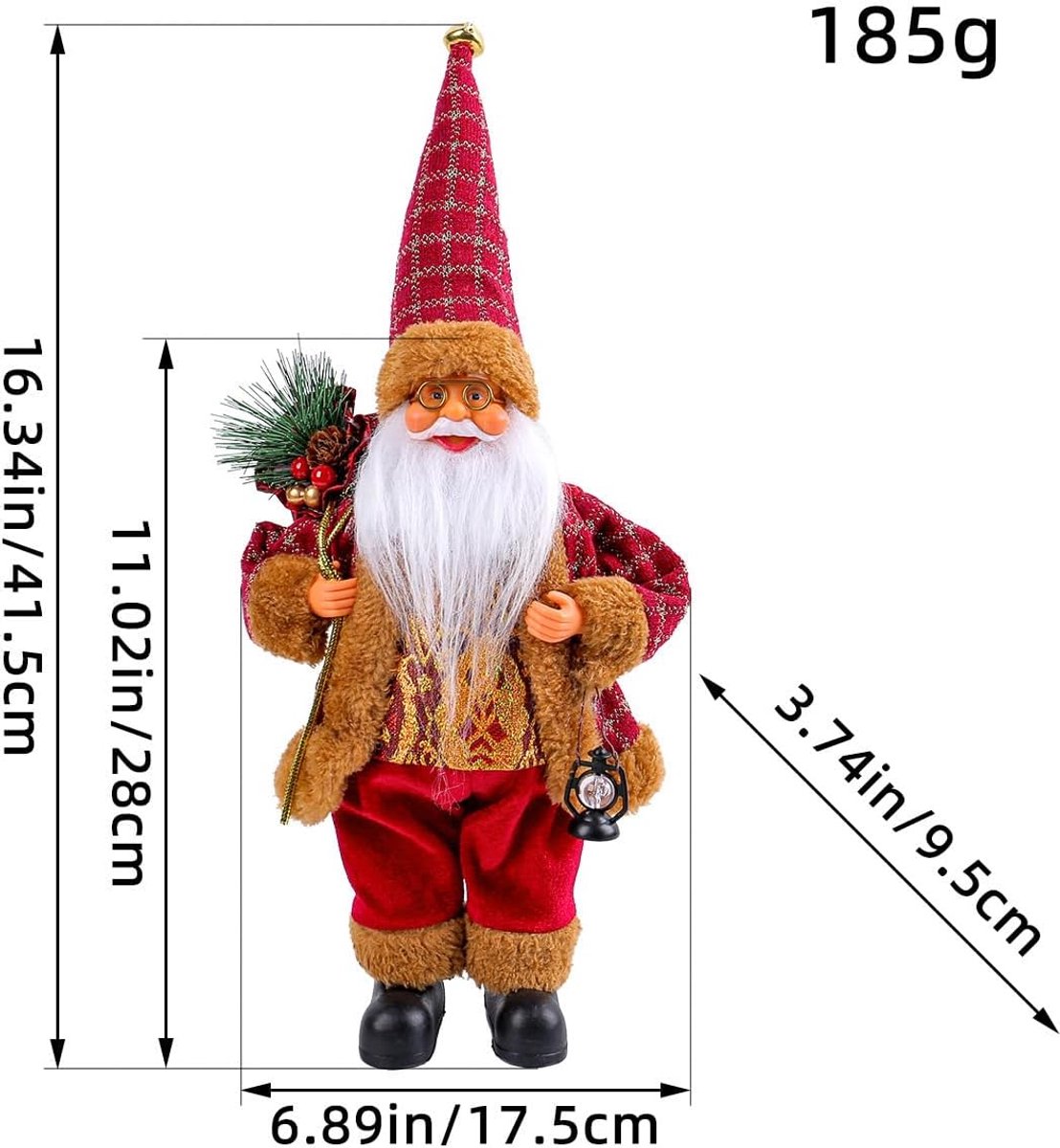 Staande Kerstmanfiguur - Kerstdecoratie - Kerstfiguren voor Binnen – foto 5