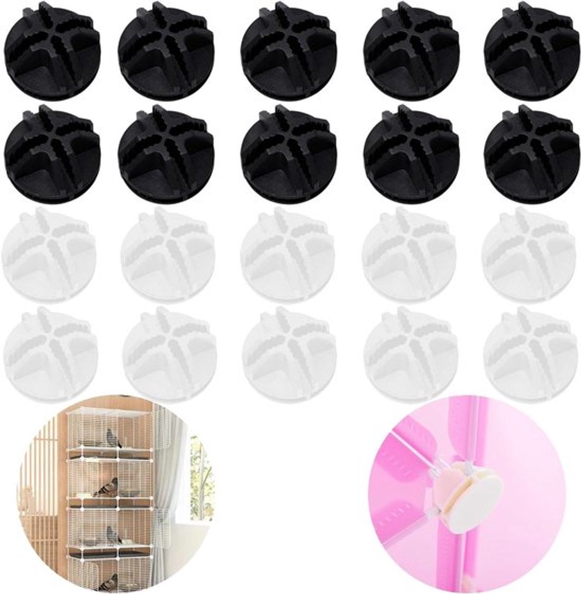Opbergrek van Kunststof - 10 Stuks Zwarte Plastic Verbindingsstukken | Rekverbinders en Connectoren voor Steekrek | Opbergrek Accessoires