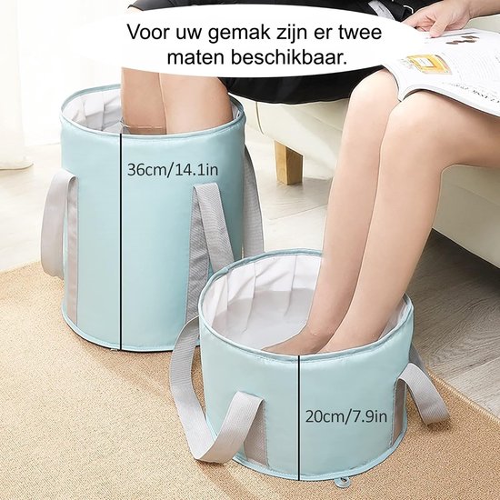 1 artikel - Opvouwbare voetenbademmer - Voetenbad voor thuisgebruik - Draagbaar voor op reis - Geïsoleerde voetenbadtas - Klein blauw van Merkloos — afbeelding 2