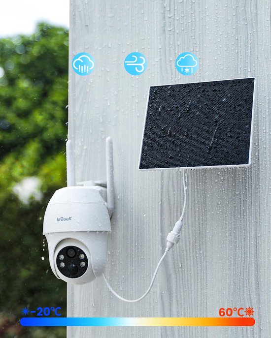 4G LTE Bewakingscamera - Solar Buiten met SIM-kaart - 2K Ultra HD, Nachtzicht, Bewegingsdetectie, IP65, 360° Draaibaar - Geen WiFi Nodig - kleuren nachtzicht - bewegingsdetectie - Incl. Zonnepaneel - Voor Tuin, Erf & Bedrijf van Merkloos — afbeelding 3