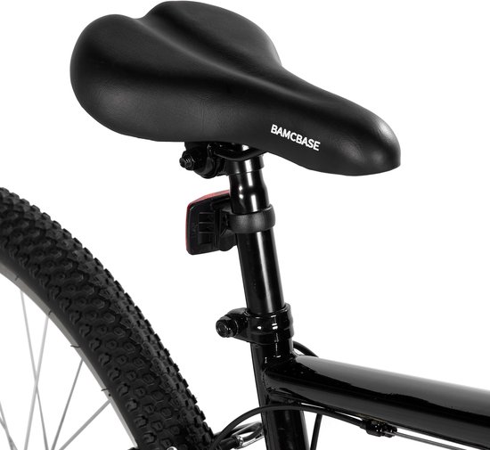 BAMCBASE Agave Voorvering Mountainbike - 27.5 inch - Carbonstalen Frame - 18 Versnellingen - Handrem - V-Brake - Spatborden - Zwart - Geschikt voor buitenactiviteiten in de lente van Bamcbase — afbeelding 5