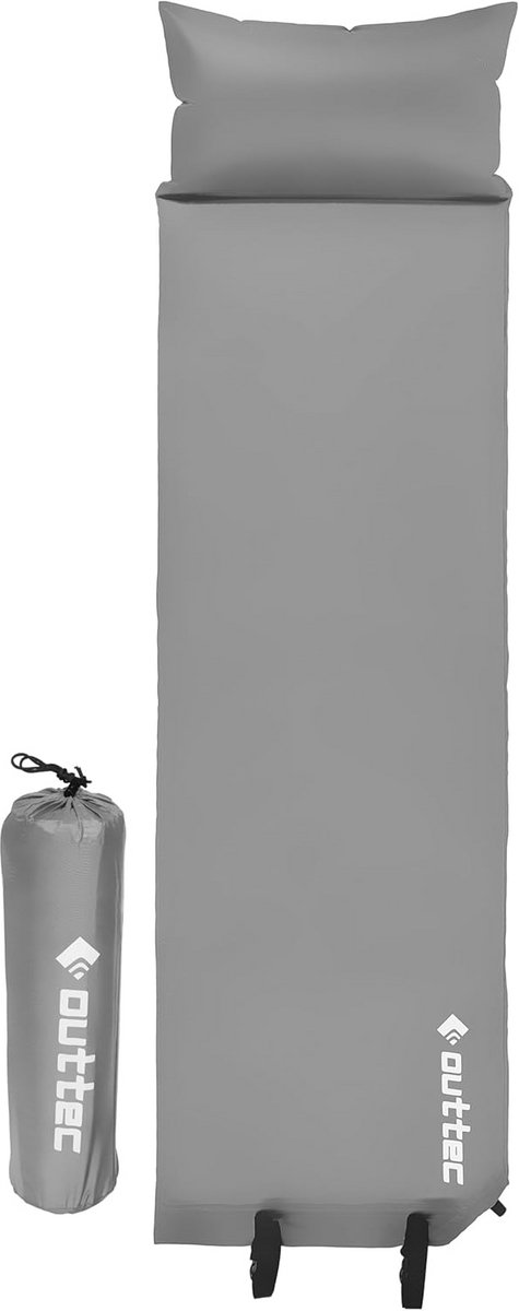 Zelfopblazende slaapmat met kussen – 186 x 53 cm – Ultralichte campingmatras – Waterdichte reismatras – 2,5 cm dik – Voor outdoor en reizen