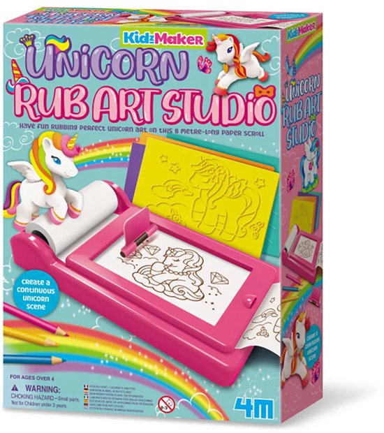 4M Knutselen - Eenhoorn Kunst Studio - Creatief Speelgoed - 8 Sjablonen - KidzMaker Art Kit - 5+