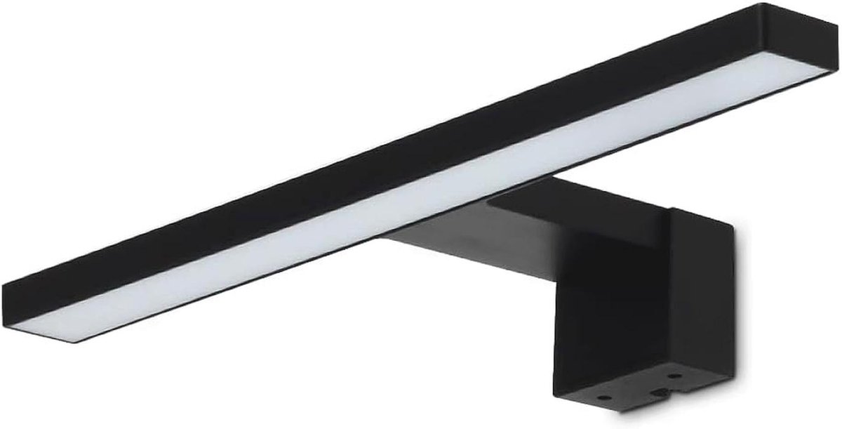 Wandlamp voor Binnen - Spiegelverlichting Badkamer 3in1, Vochtbestendige LED Lamp 5W 450lm, 30cm, Neutraal Wit 4000K, IP44, Laag Energieverbruik, Zwart