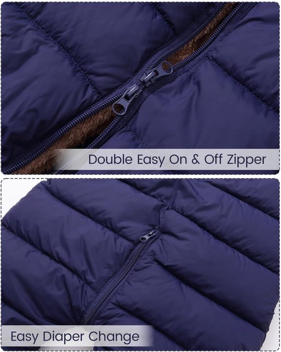 Warm Baby Sneeuwpak Winter Overall Fleece Gevoerd Romper 6-24 Maanden — afbeelding 3