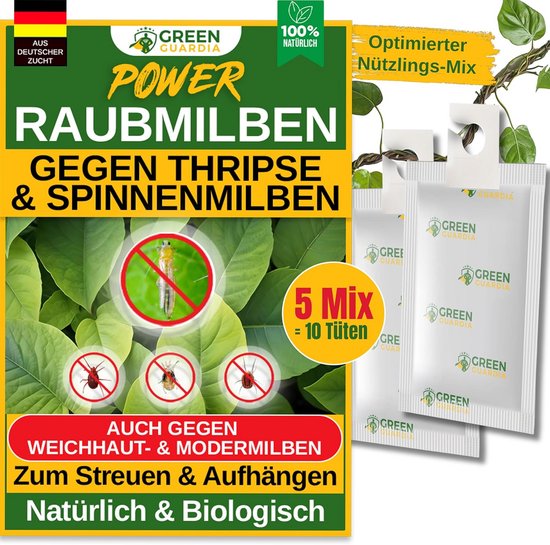 Mélange de Prédateurs Biologiques contre les thrips et les acariens avec 10 sachets pour une Lutte Antiparasitaire Efficace