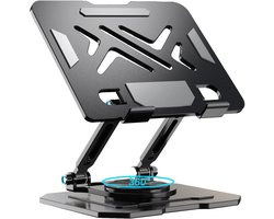 Oneay 1 stuk - Laptopstandaard, verstelbare en opvouwbare 360° draaibare bureaustandaard, roestvrijstalen tabletstandaard, geschikt voor iPad Pro/Mini, Surface Tablet, Samsung Galaxy