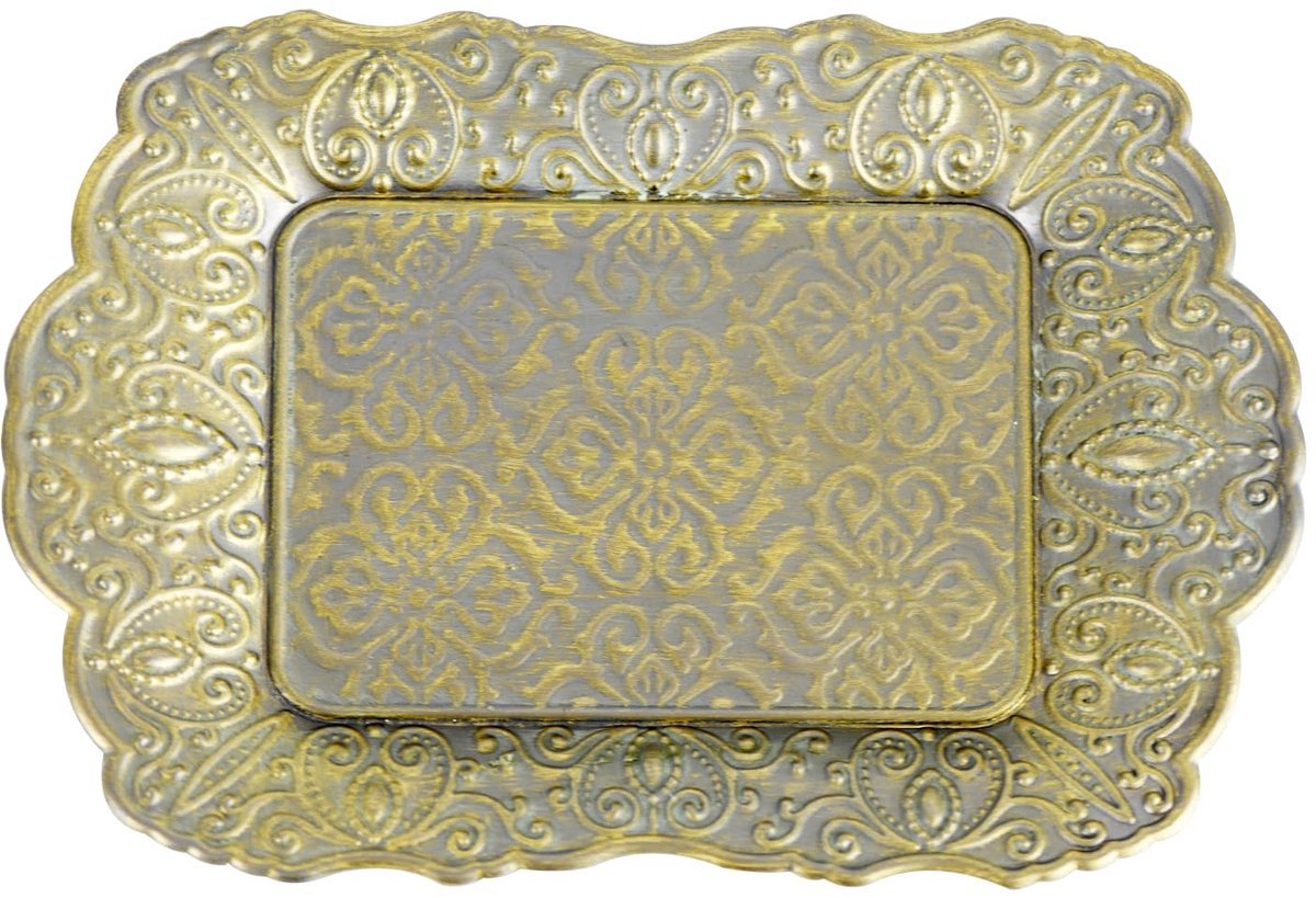 Stunq® Decoratief Vintage Metalen Tablett - 22,1 x 15,2 cm