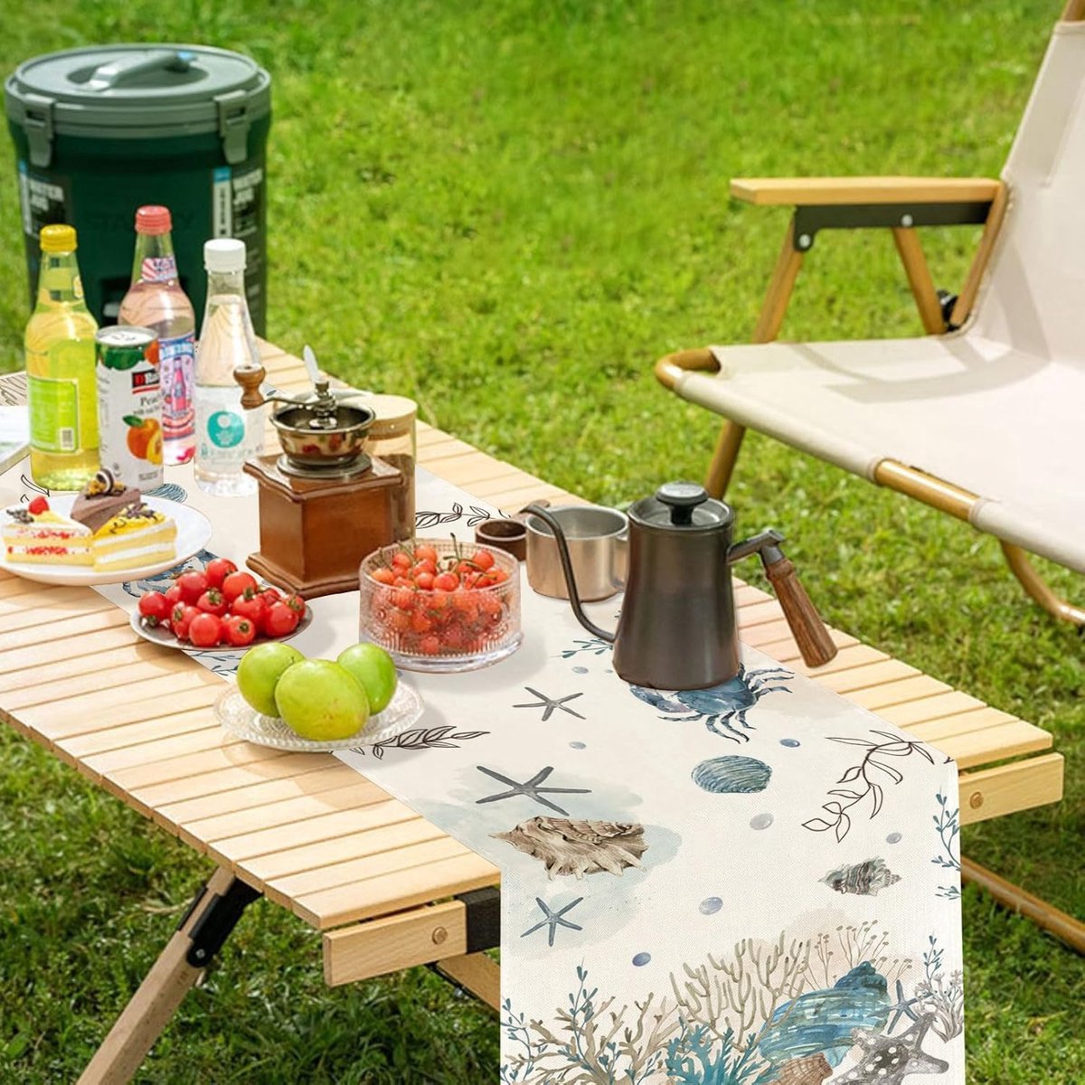 Stunq® Decoratief Textiel Tafelkleed met Zee Thema - 180 x 40 cm - Multifunctioneel