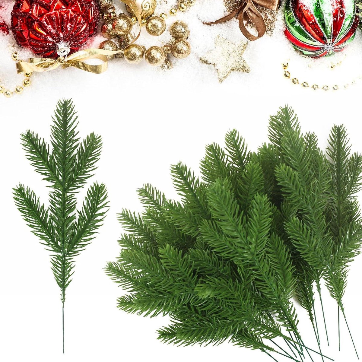 Cosensi - Kerstbessenstammen 36 stuks 18 cm wit - kunstbessensprays takken bloemenprikkers kerstboom ornament doe-het-zelf kerstkrans woondecoratie