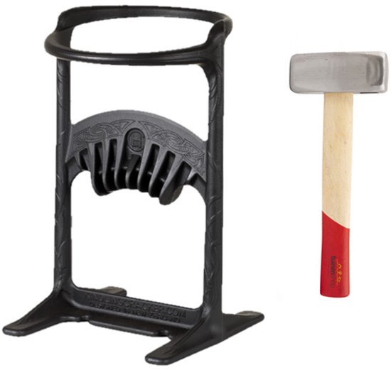 Kindling Cracker King XL Houtklover + Moker - Gietijzer - Zwart