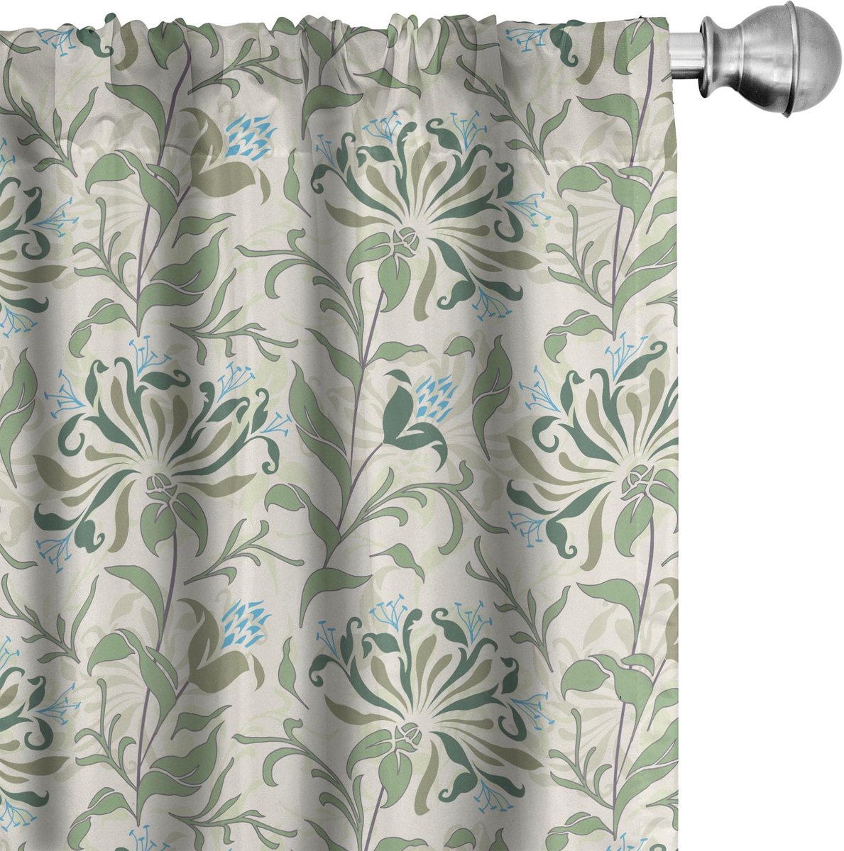 ABAKUHAUS Microfaser Gordijnen – 2x75x225 cm – Meerkleurig – Halfdonkerend – Roedehoes 6,5 cm Mehrfarbig