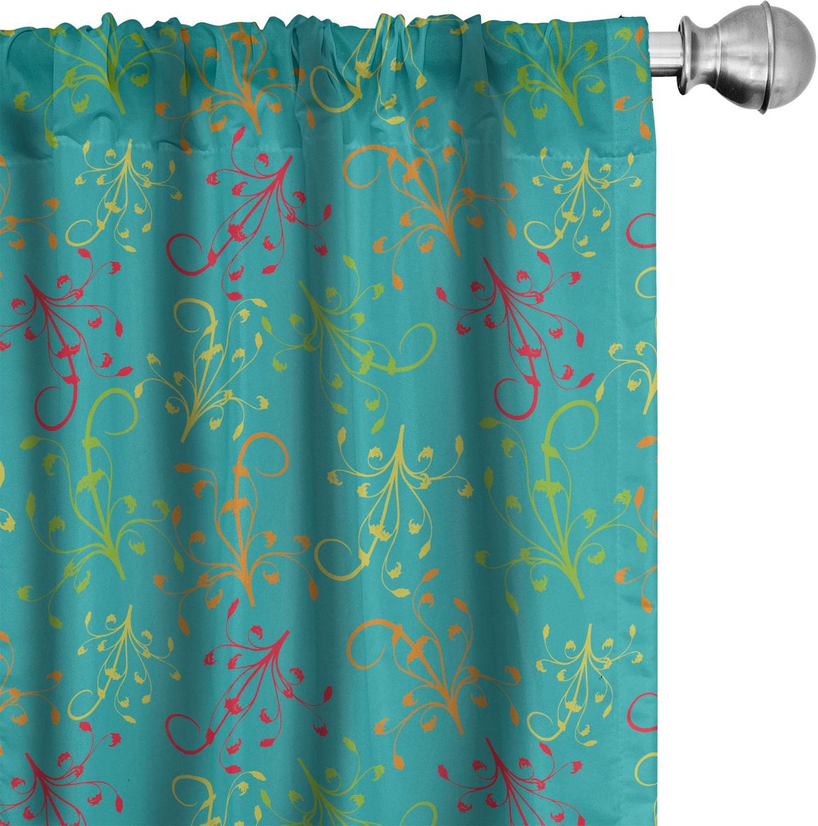ABAKUHAUS Abstracte gordijnen – set van 2 – 75x175 cm – microvezel donker zeeschuimkleur Dunkle Seafoam Multicolor