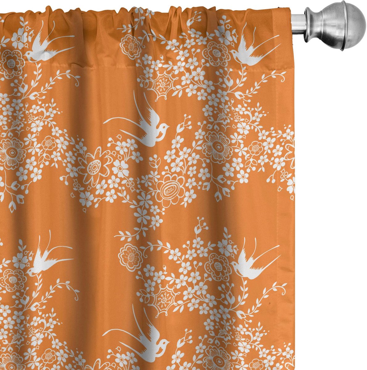 ABAKUHAUS Gordijnen 2-delige set, microvezel, Breedte 75 cm × Hoogte 175 cm, Marigold wit, Camouflage, roedezak 6,5 cm