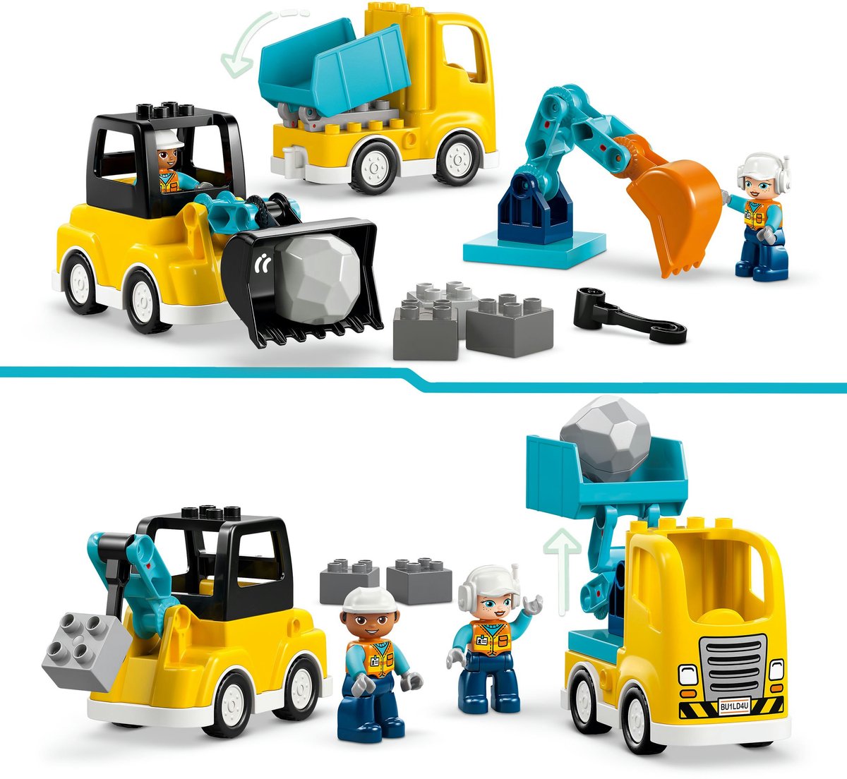 LEGO DUPLO 3-in-1 bouwvoertuigen: drie voertuigen in één set thumbnail 2