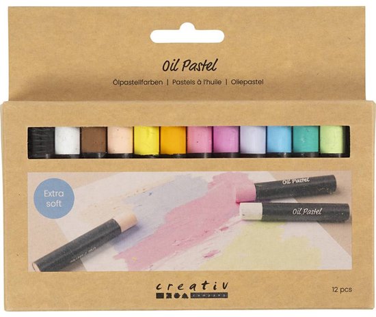 Creativ Company Oliepastels Pastelkleuren 12 stuks