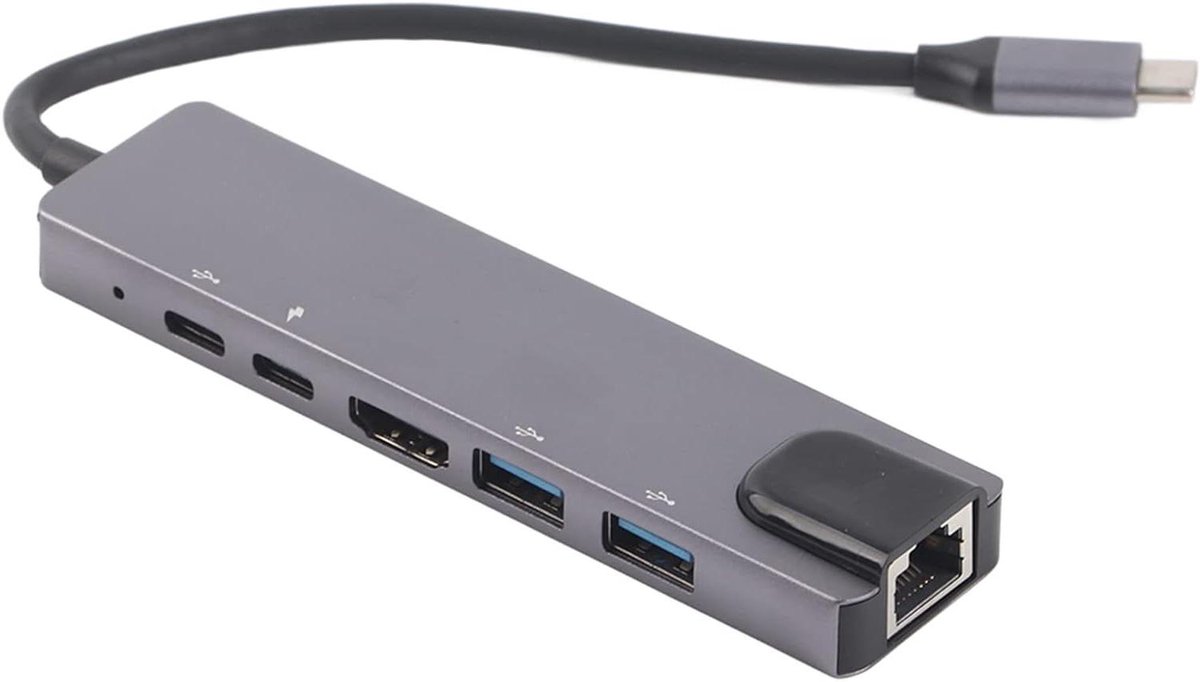 Cosensi - USB hub 6 in 1 voor Type-C, multifunctioneel, efficiënte warmteafvoer