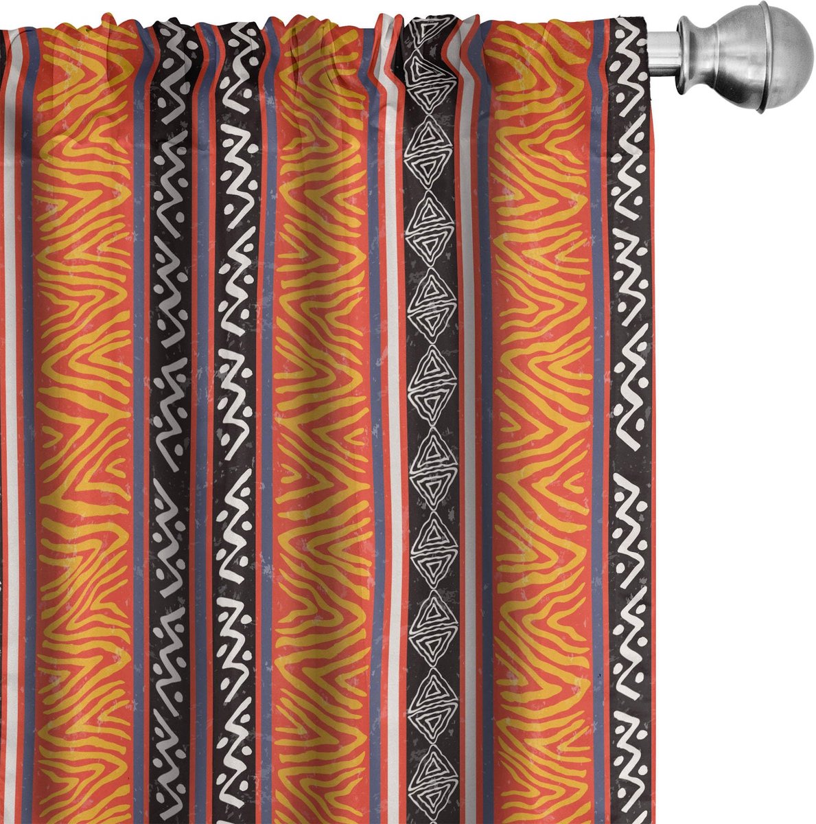 ABAKUHAUS Vintage Tribaal Voorhangen – 2x75x175 – antraciet/oranje