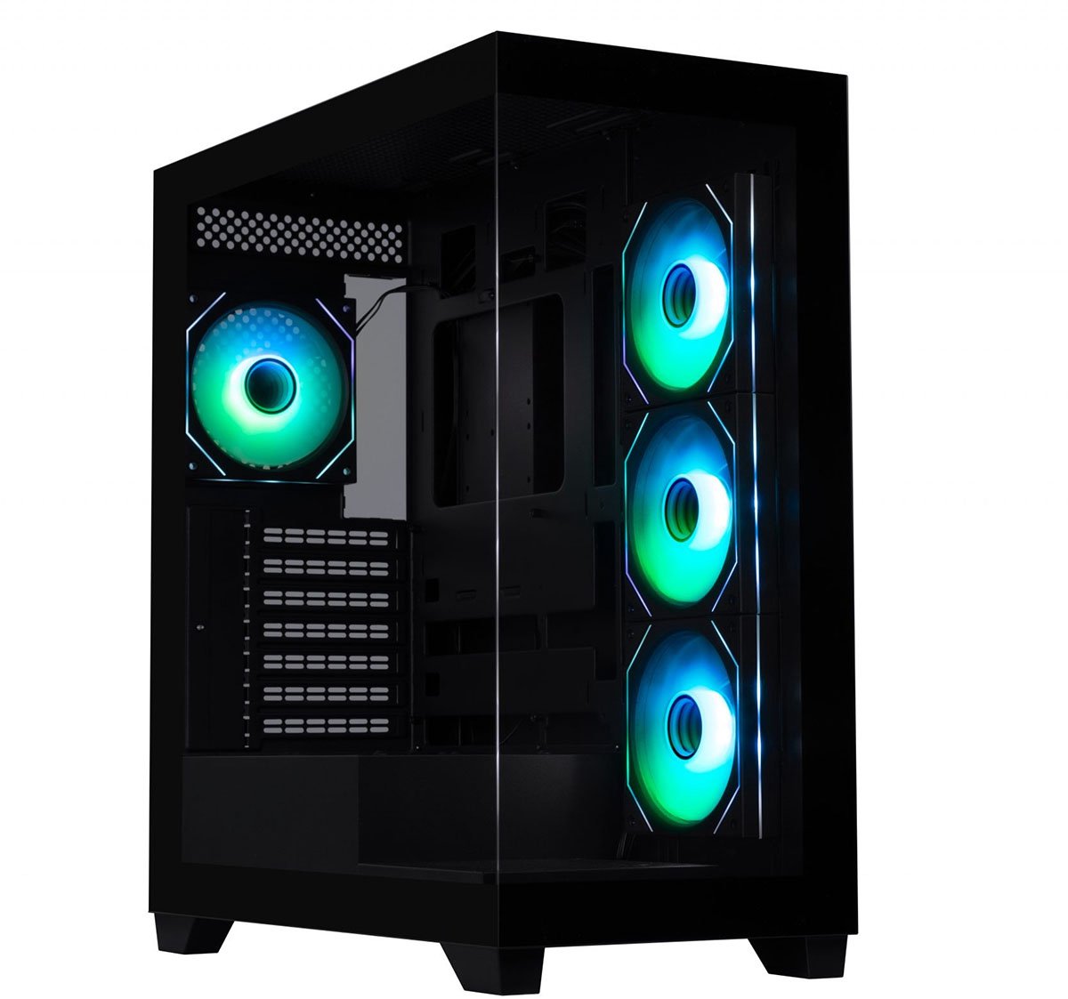 BitFenix Ceto Premium Edition Black ARGB Gehard Glas USB 3.1 Mid Tower BPAB White 850W 80+ Bronze ATX Gaming Behuizing (Fishtank Black 4A-RGB)