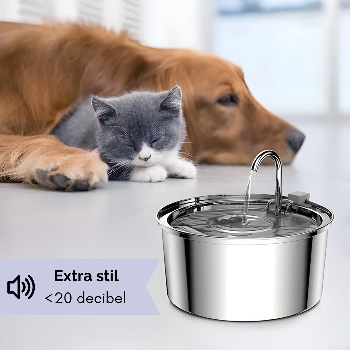 Caryota Katten Drinkfontein 3,2L RVS thumbnail 6