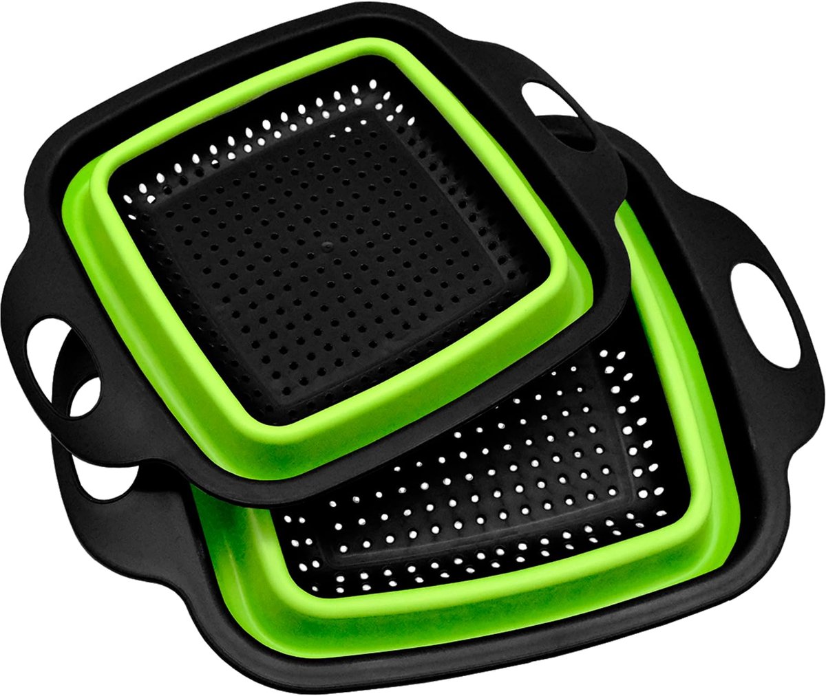 Unyqoos® Set van twee compacte opvouwbare keukenzeven voor pasta, groenten en fruit