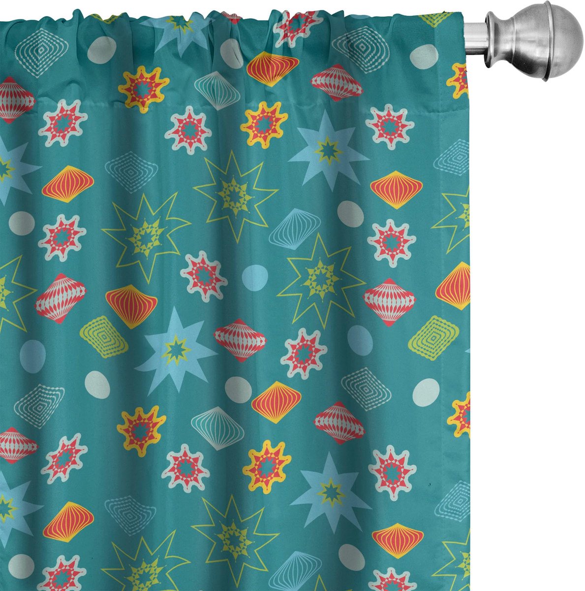 ABAKUHAUS Gordijnen – 2x75x245 cm – Microvezel – Teal multikleur