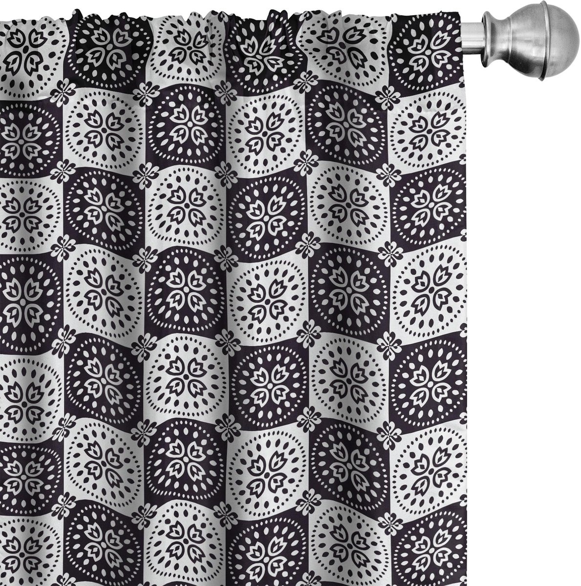 ABAKUHAUS Boho gordijnen – 2-delige set 75x225 cm – microvezel – donkerbruin Dunkelbraun
