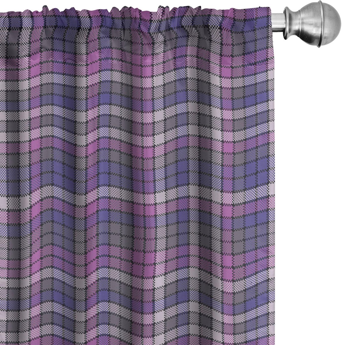 ABAKUHAUS 2x75x245 cm microvezel gordijnen – violet-blauw-fuchsie Violetblauw