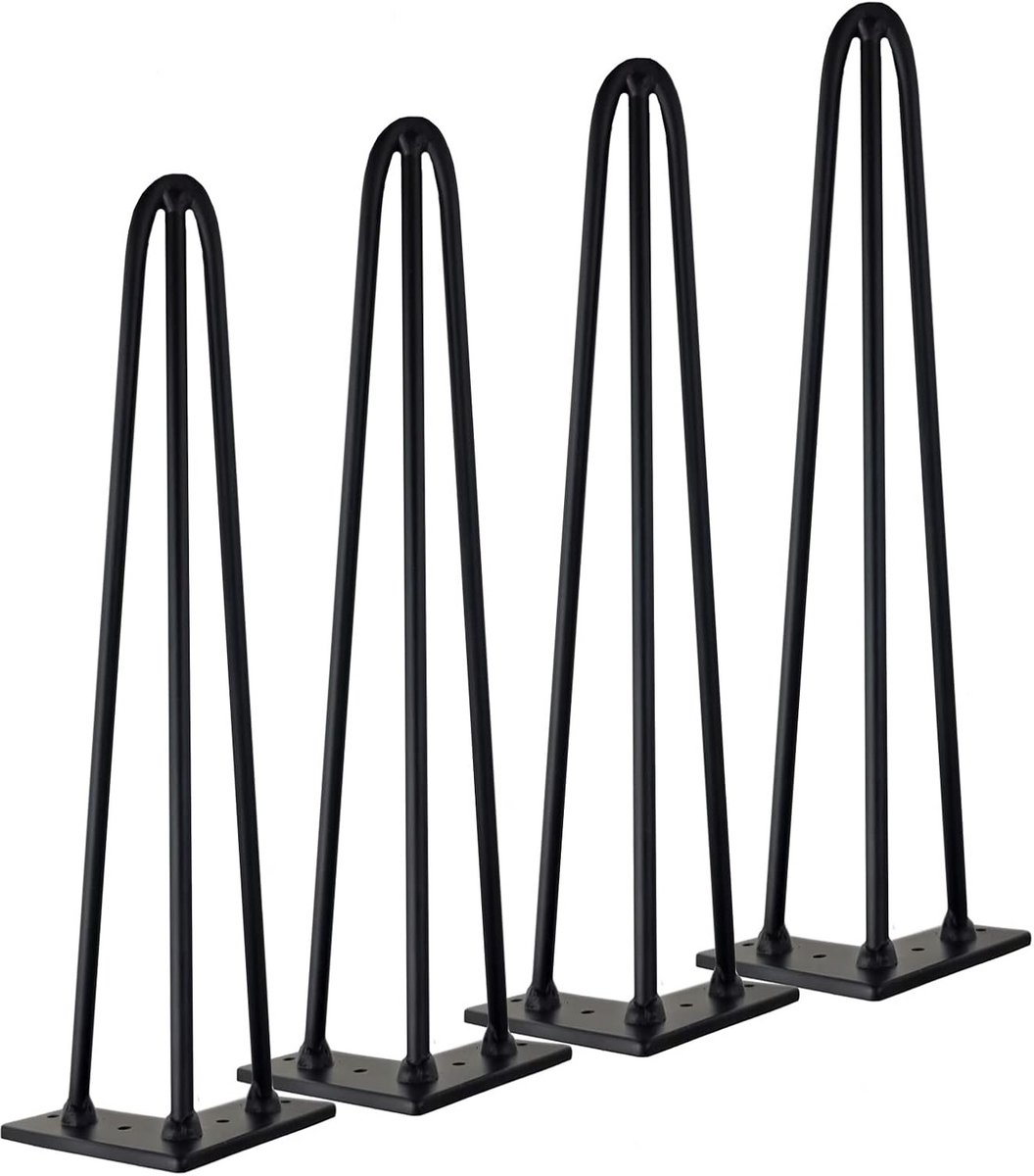 Set van 4 Sterke Haarspeld Tafelpoten 35 cm – Metalen Onderstel voor Tafel en Bureau – Inclusief Schroeven en Vloerbeschermers