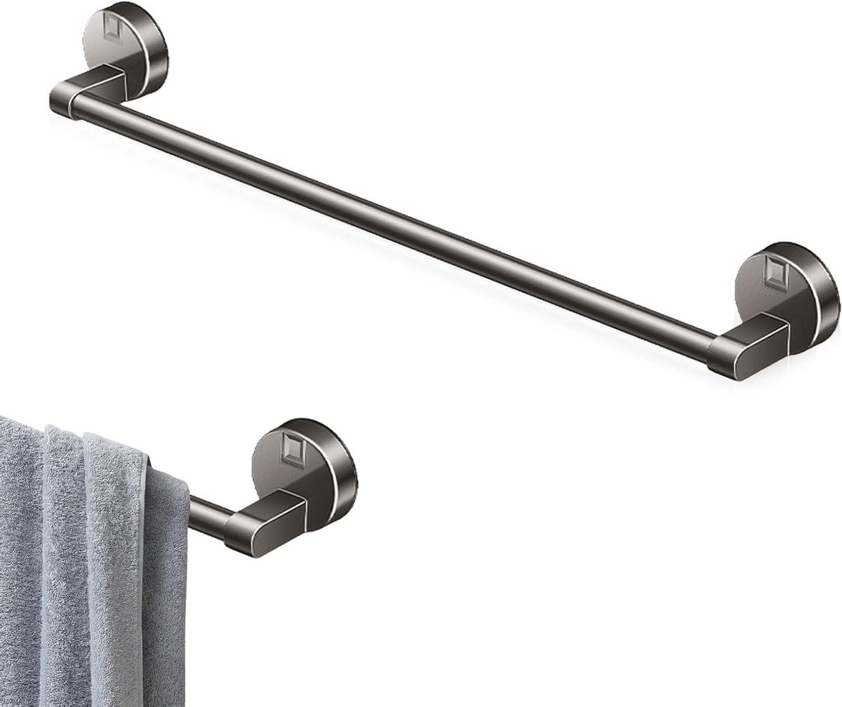 40 cm Handdoekhouder Zonder Boren | Wandmontage Badhanddoekhouder | Zuignap en Zelfklevend | Grijs | Badkamer Accessoire