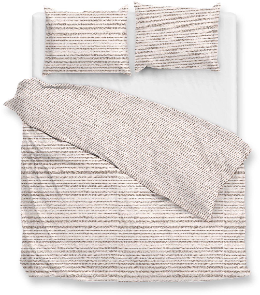 Zohome Striscia Dekbedovertrek - 100% Katoen-Perkal - Beige