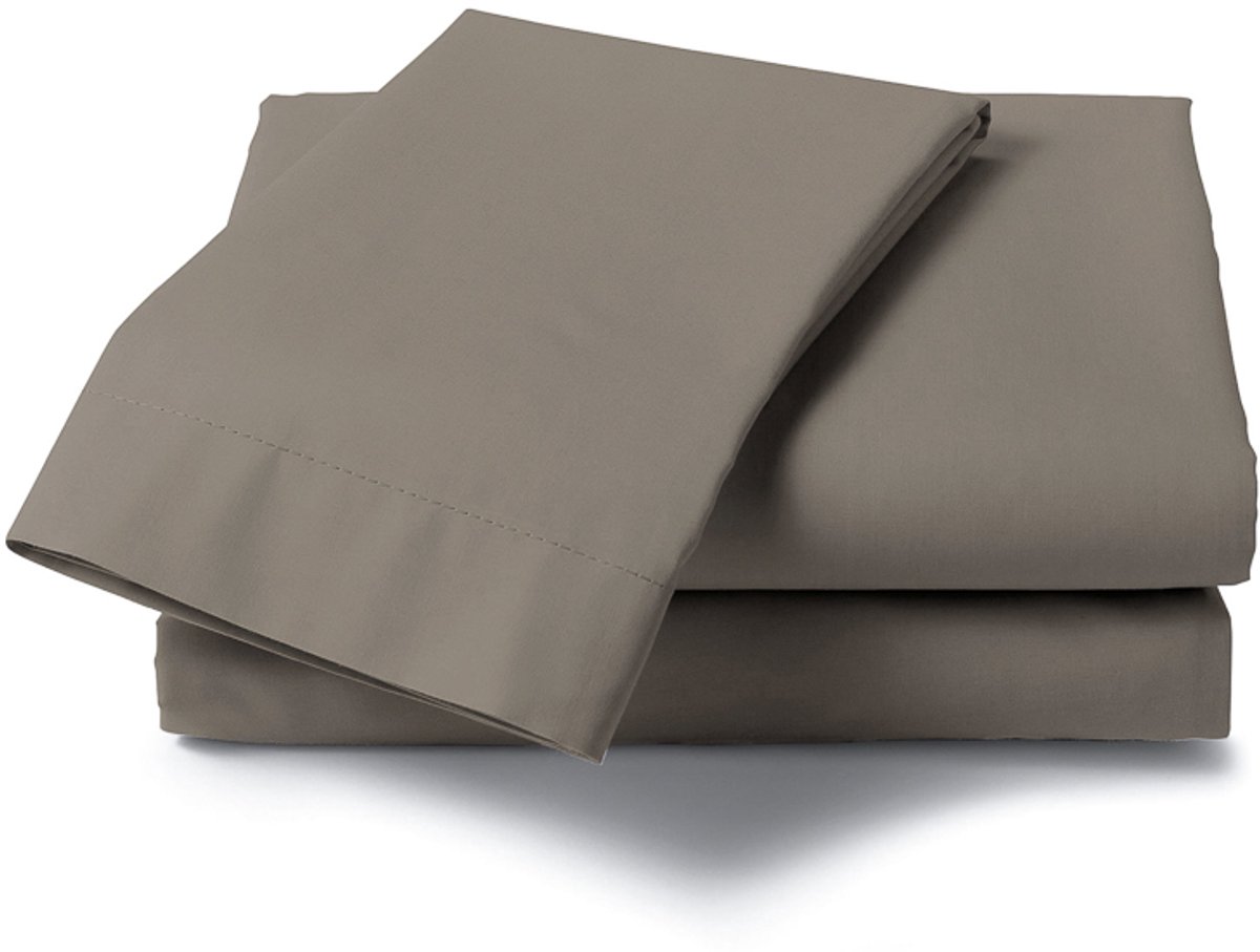 Heckettlane Laken Elementi - Onderlaken 270x290 cm - Bedlaken van 100% Katoen-Satijn - Taupe Taupe Grey