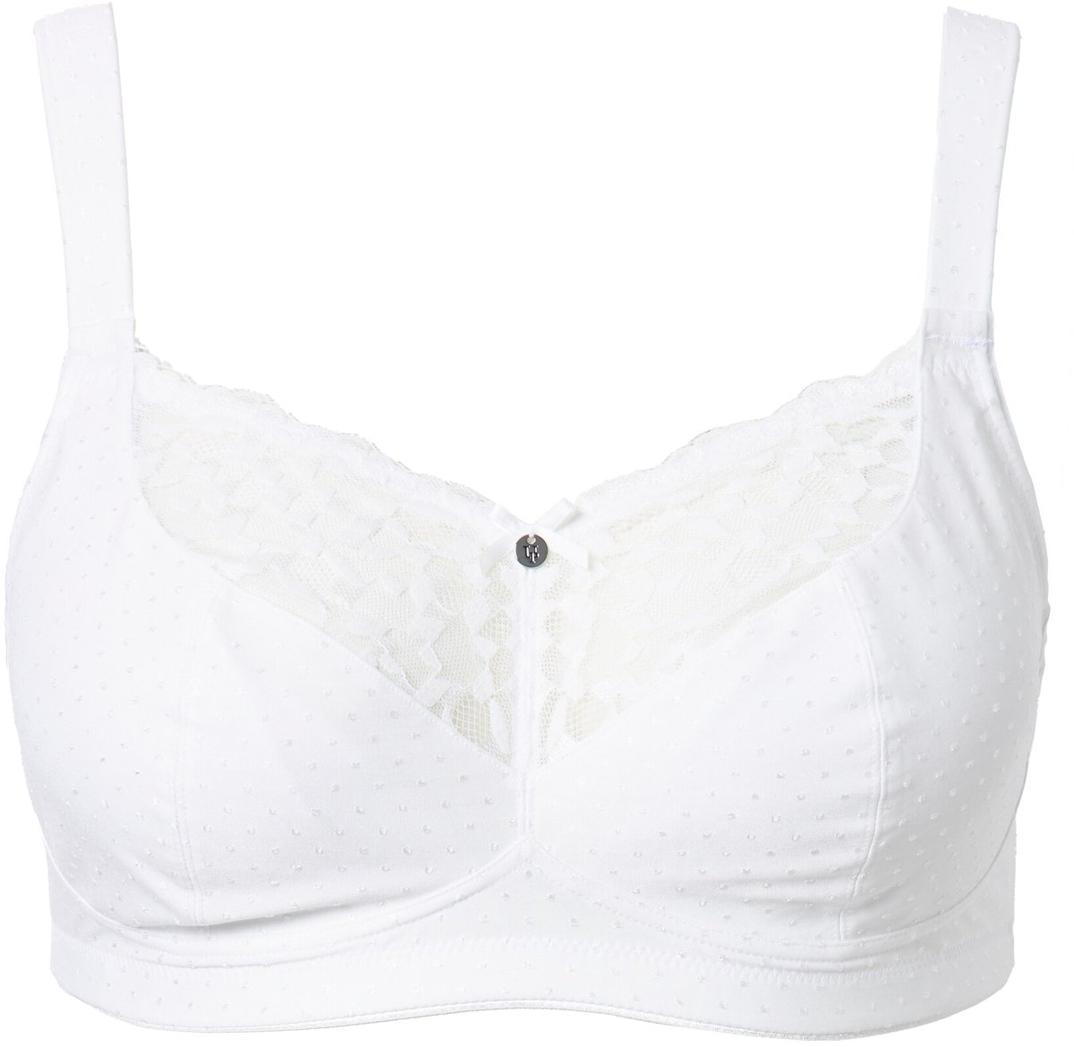 Ulla Popken Dames - Comfortbeha kant zonder beugel - Off-white