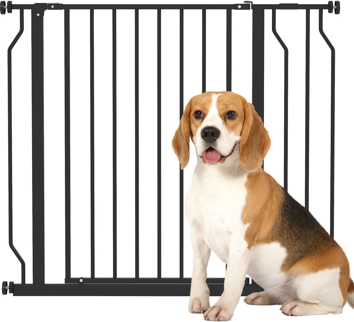 Pawhut Pet Gate-Staal, ABS-95L x 3B x 76H cm-Zwart