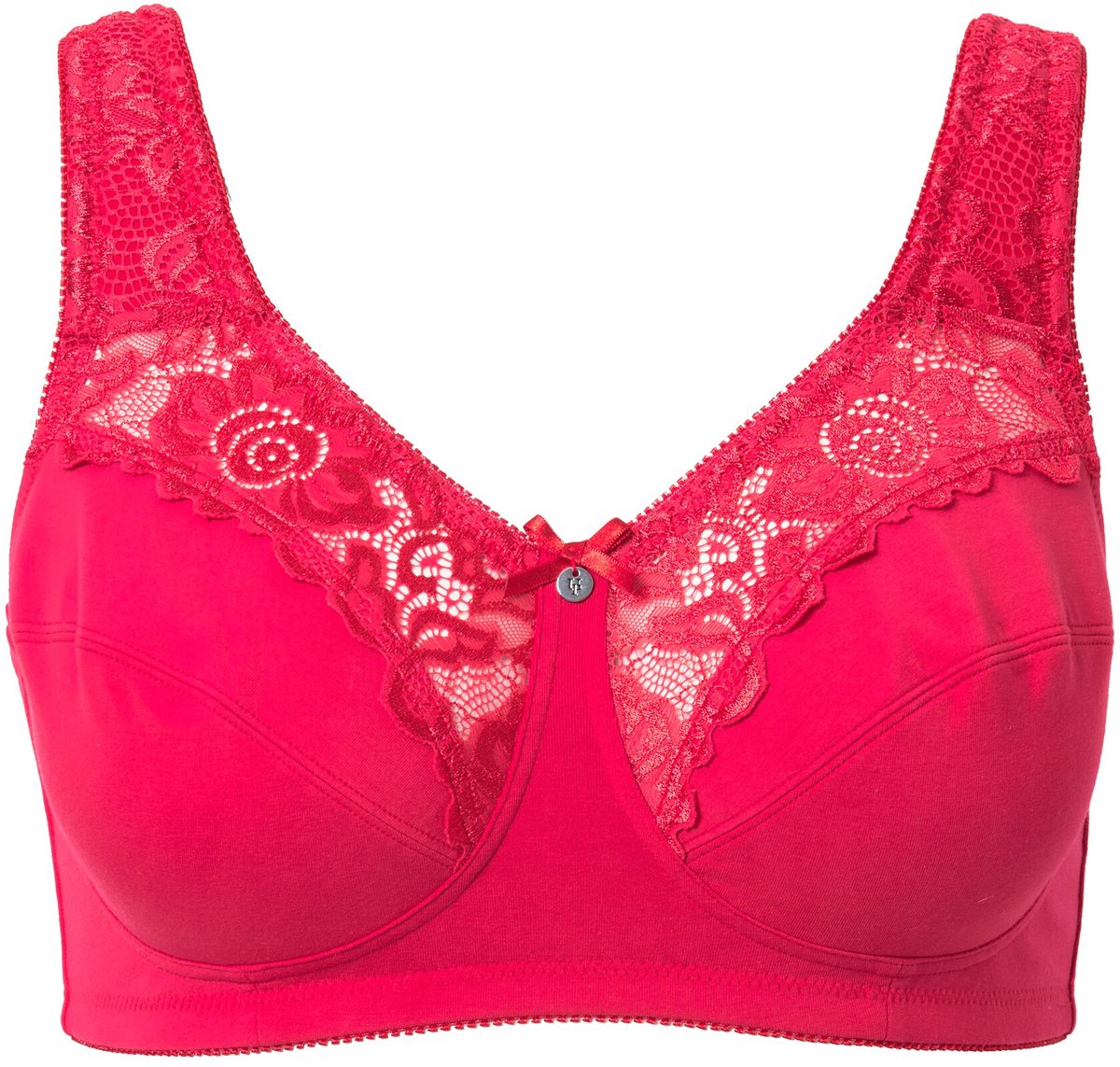 Ulla Popken Dames - Kelly steun beha kant zonder beugel - Magenta