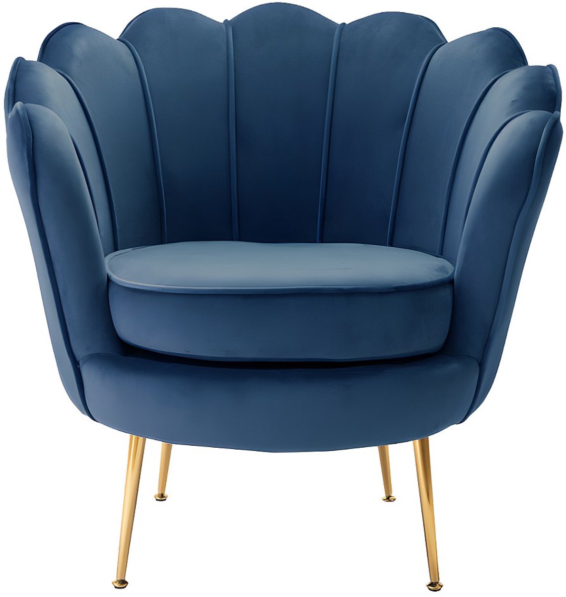 Vente-unique Fauteuil van fluweel DANDELION - Donkerblauw - van Pascal Morabito