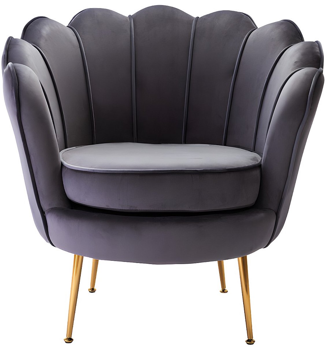 Vente-unique Fauteuil van fluweel DANDELION - Antraciet - van Pascal Morabito