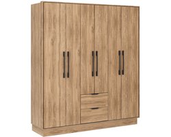 Vente-unique Kast met 6 deuren en 2 lades - L162 cm - Kleur: naturel - FEOVA