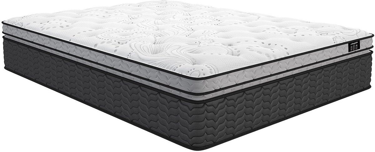 Vente-unique Set 160 x 200 cm bedbodem met opbergruimte lichte houtlook + hybride matras met pocketveren en ingebouwde tophybride matras dikte 30 cm - GAMIANI van YSMÉE