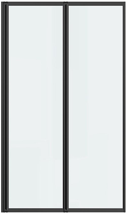 Shower & Design Pare-baignoire pliant en métal – Noir mat – Style industriel – 80 x 140 cm – DISTRICT L 80 cm x H 140 cm x P 1,92 cm