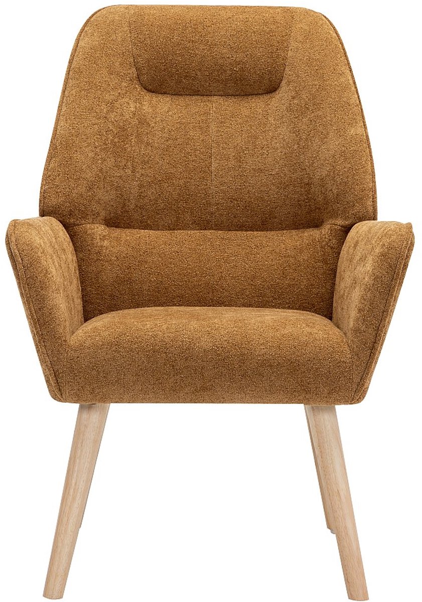 Vente-unique Fauteuil van camelkleurige stof