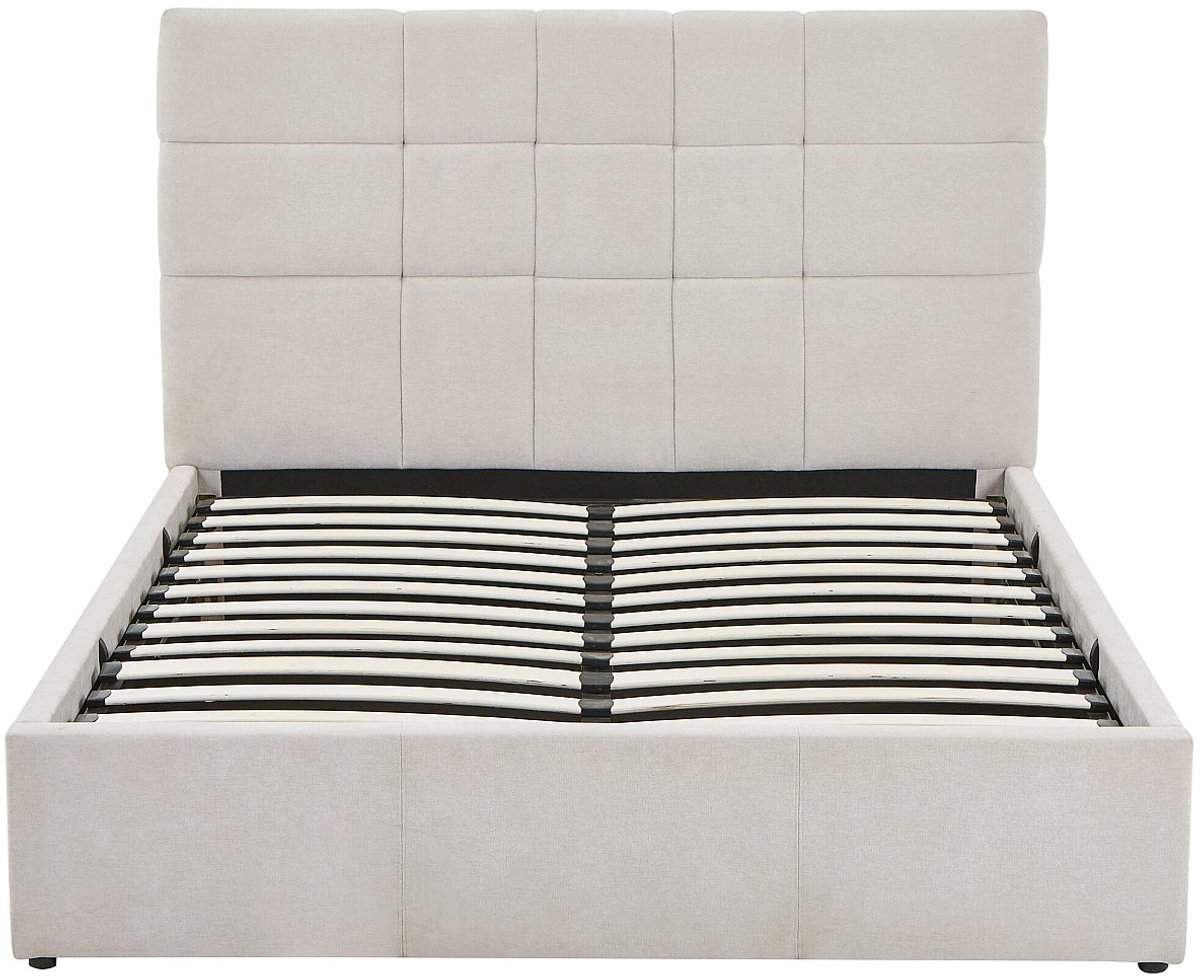 Vente-unique Bed met opbergruimte stof beige 140 x 190 cm