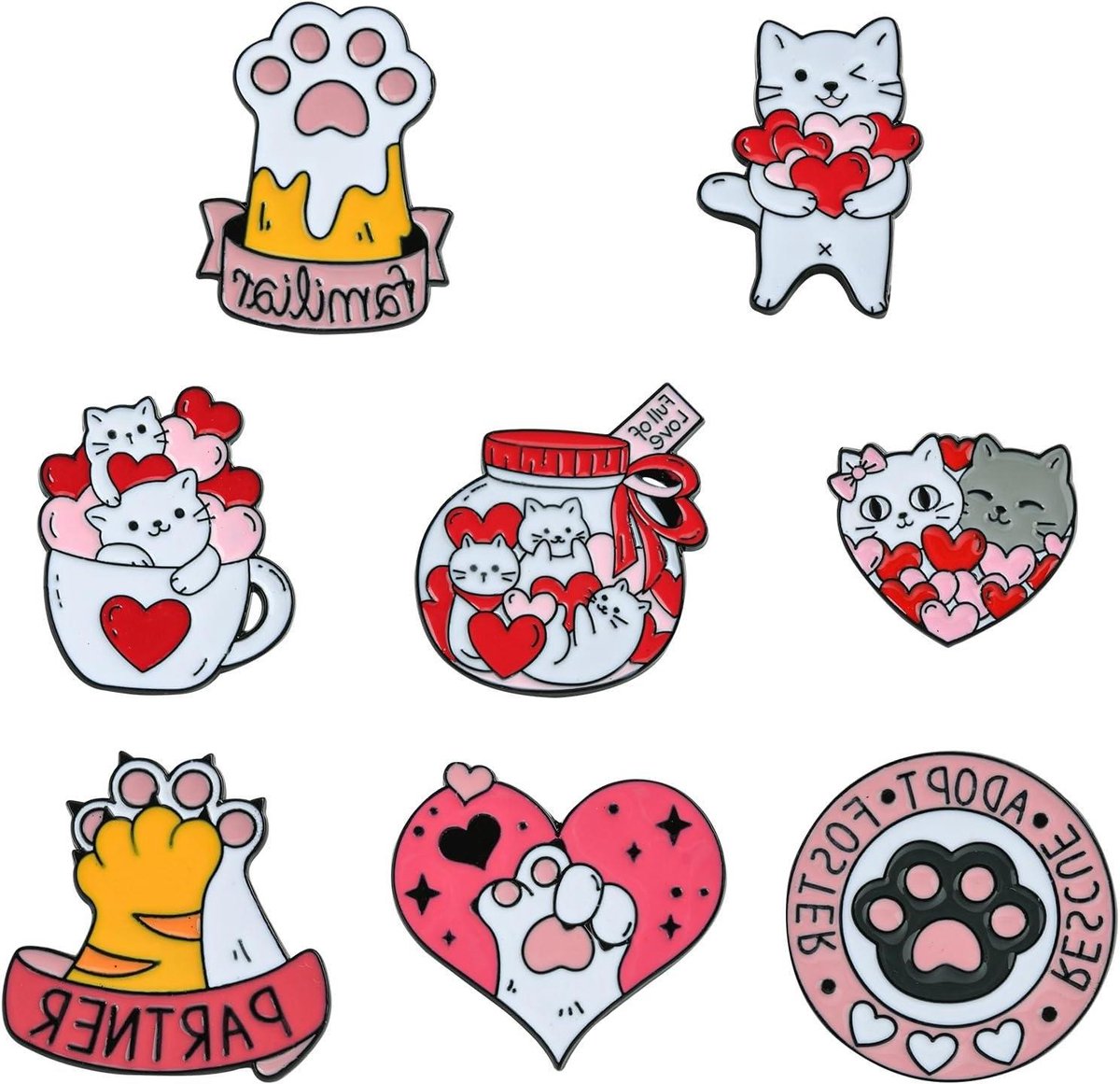 Cosensi - Emaille Pin Valentijnsdag Leuke Kitten Broche voor Mannen en Vrouwen