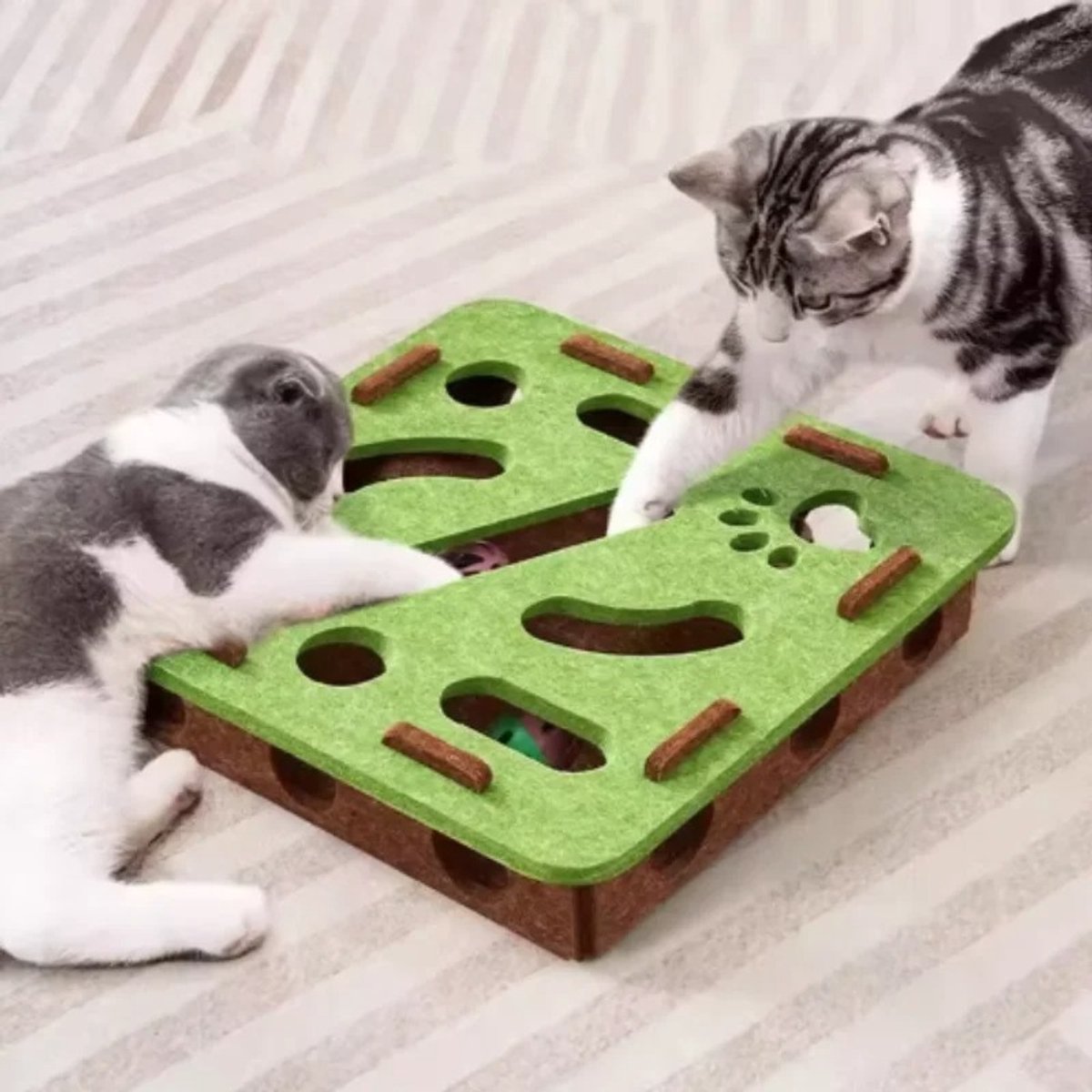 Cissé Katten Puzzelbox – Interactief Speel- & Denkspel met Belbal – Vilt – Anti-Kras