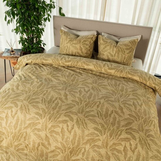 Kayori Ena Dekbedovertrek Katoen - 240x200-220 +2 slopen - Lits-jumeaux - Uniek Dessin - Groen