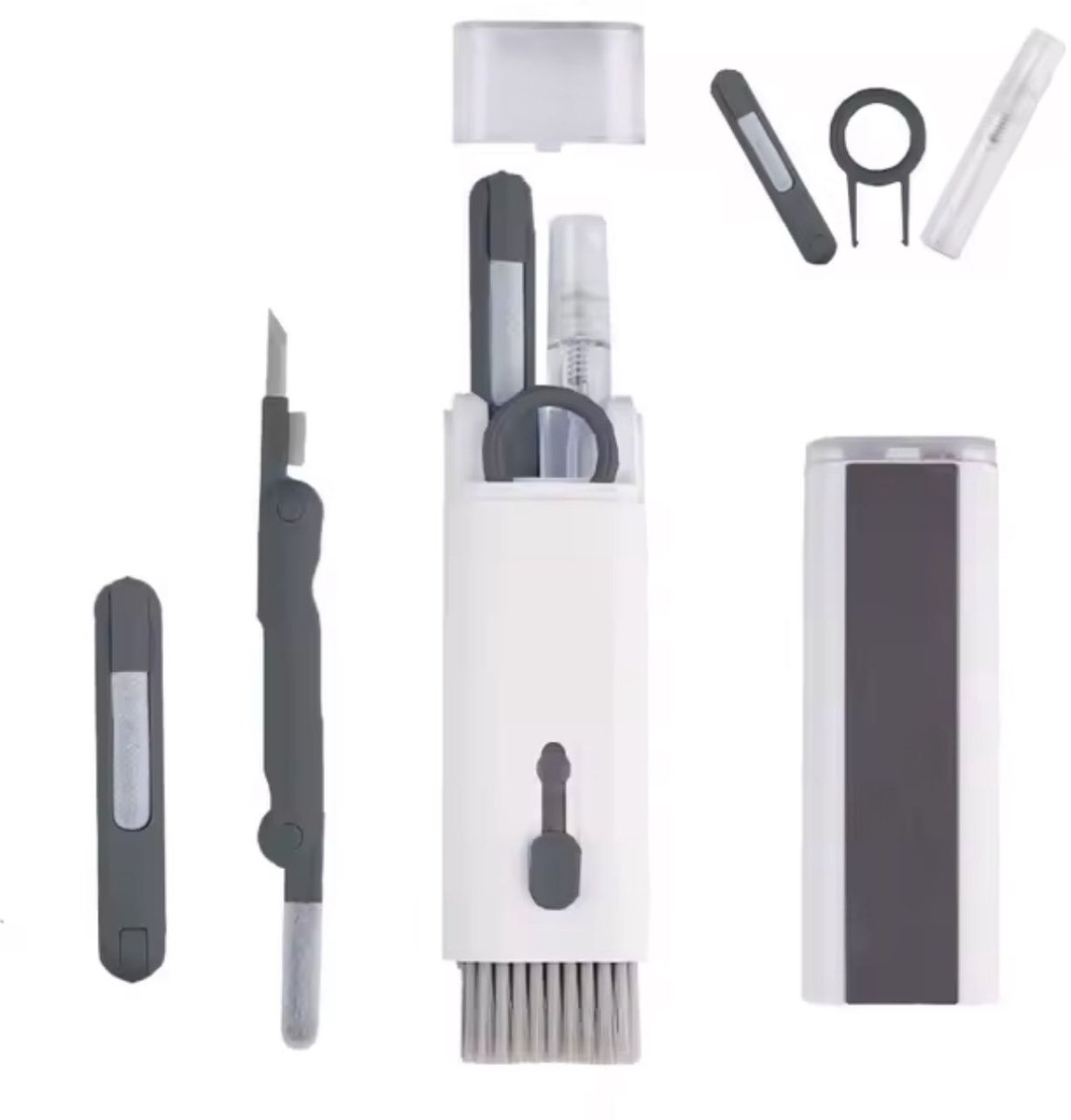 7-in-1 Multifunctionele Reinigingsset – Toetsenbord & Oortjes Cleaner – Keyboard Brush, Cleaning Pen, Keycap Puller – Geschikt voor Laptop, AirPods, Telefoon