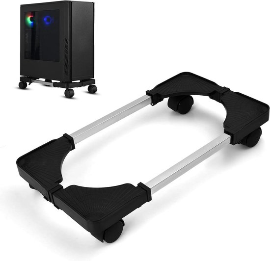 Unyqoos® Verstelbare CPU-standaard met zwenkwielen voor efficiënte