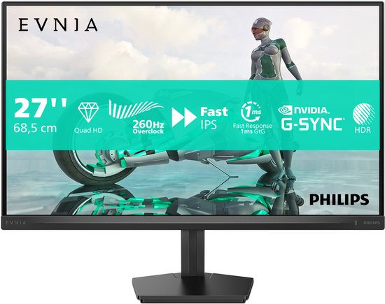 Philips Evnia 27″ QHD IPS Gaming Monitor 260Hz OC 144Hz HDMI Fast IPS Low Input Lag ShadowBoost Smart MBR